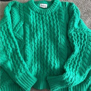 Emerci Teal Cable Knit Sweater